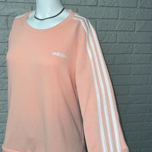 Adidas Classic Women Pullover Three Stripe Long Sleeve Sweatshirt Size M - Picture 4 of 7